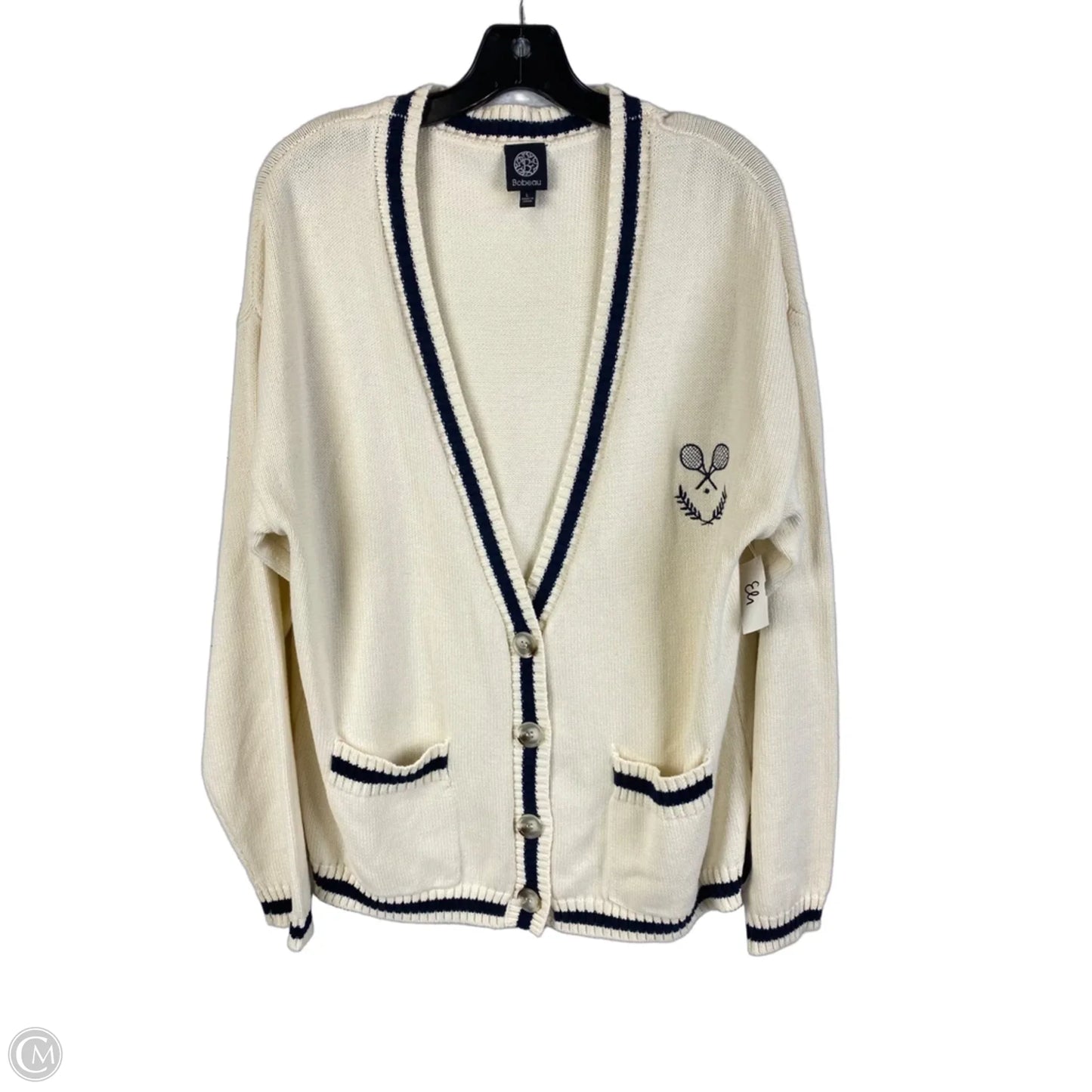 Cardigan By Bobeau In Cream, Size: L