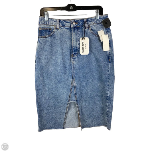 Skirt Midi By Velvet In Blue Denim, Size: 6