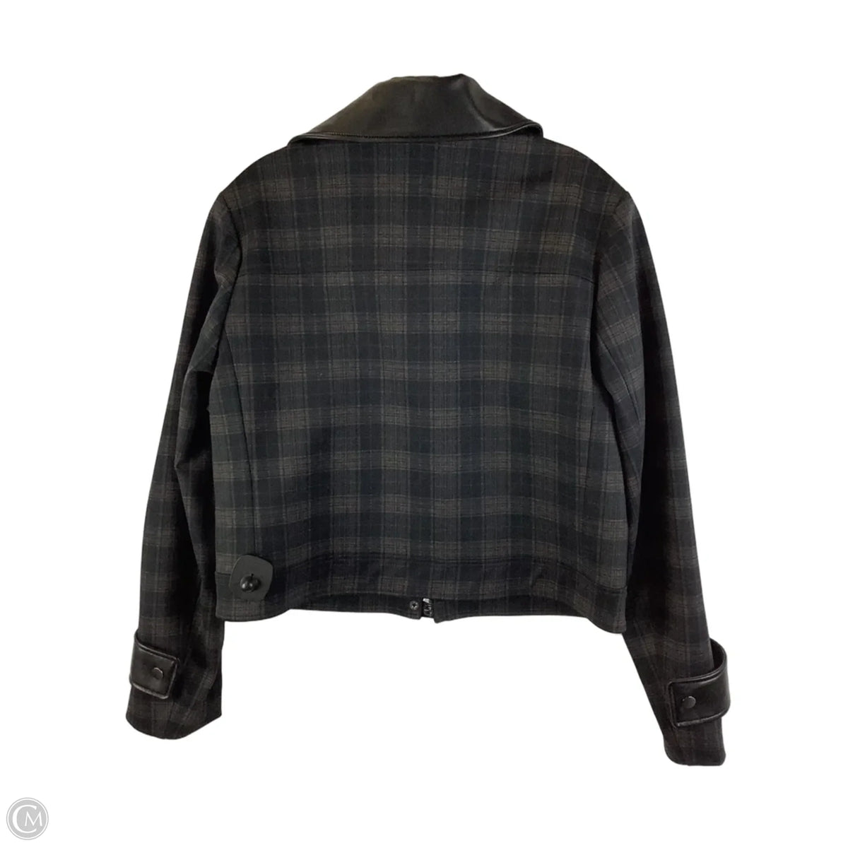 Jacket Moto By Kenneth Cole In Plaid Pattern, Size: S