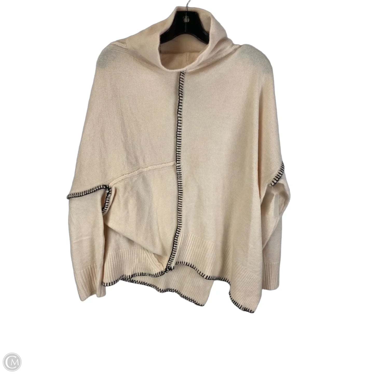 Sweater By Elan In Black & Cream, Size: M