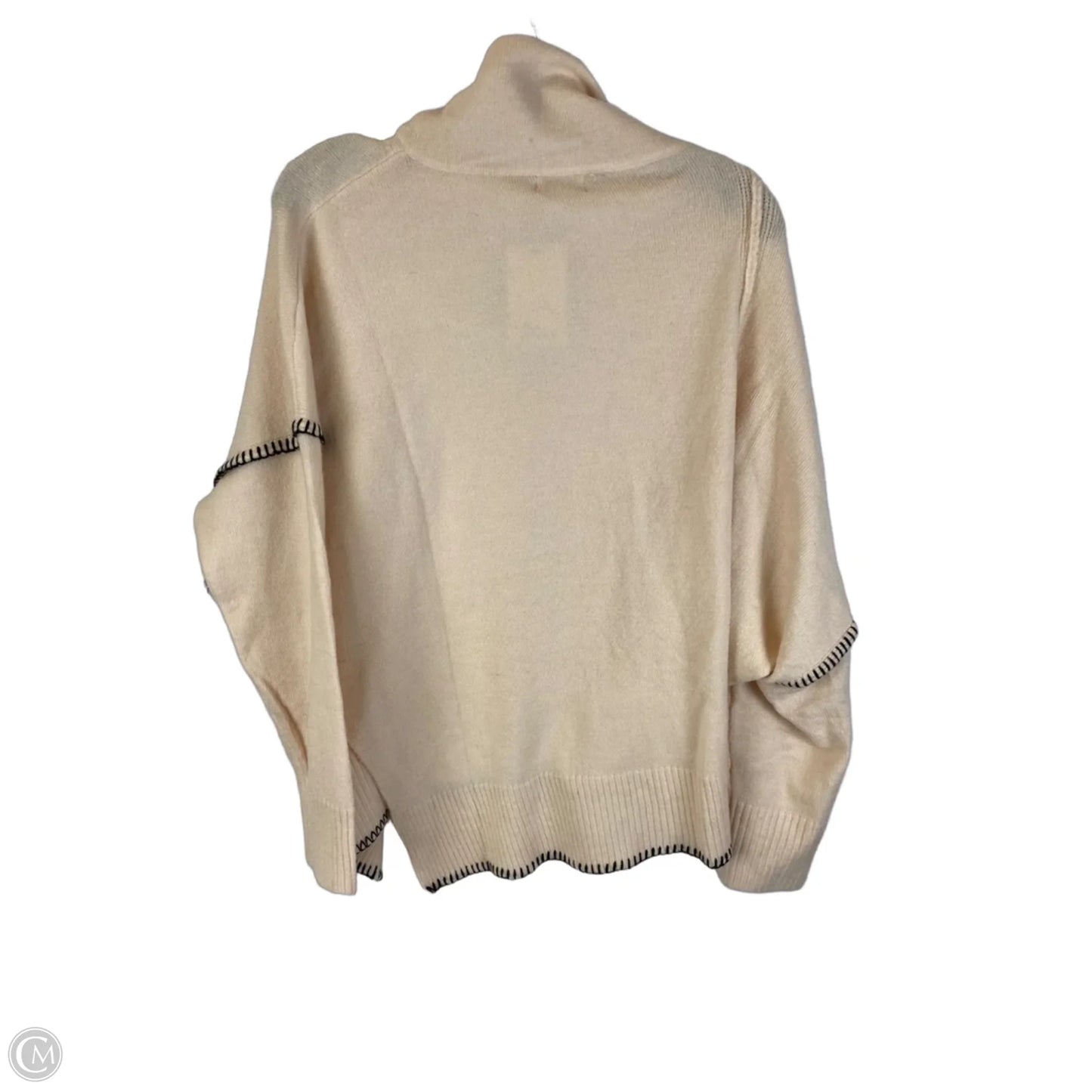 Sweater By Elan In Black & Cream, Size: M