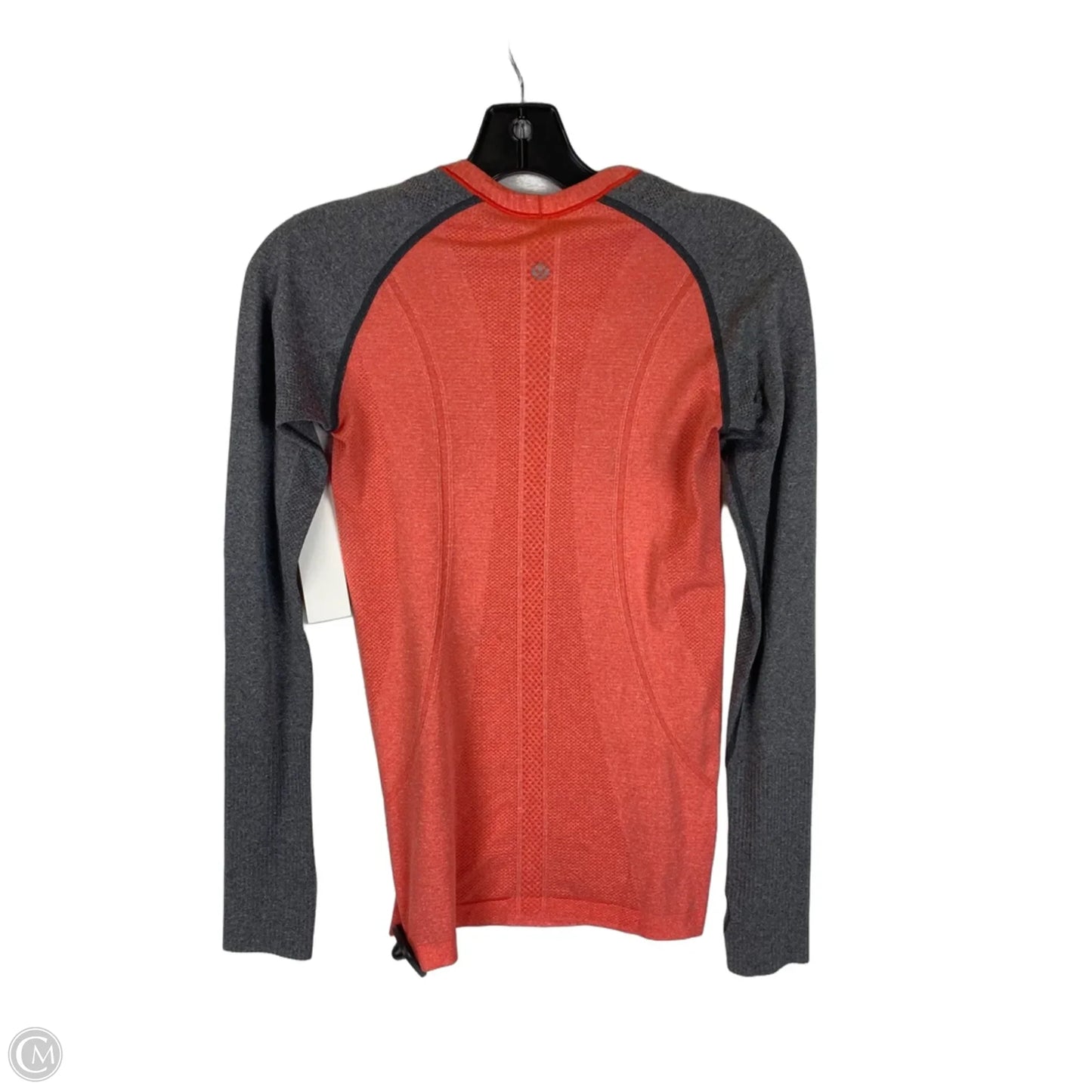 Athletic Top Long Sleeve Crewneck By Lululemon In Grey & Red, Size: 4