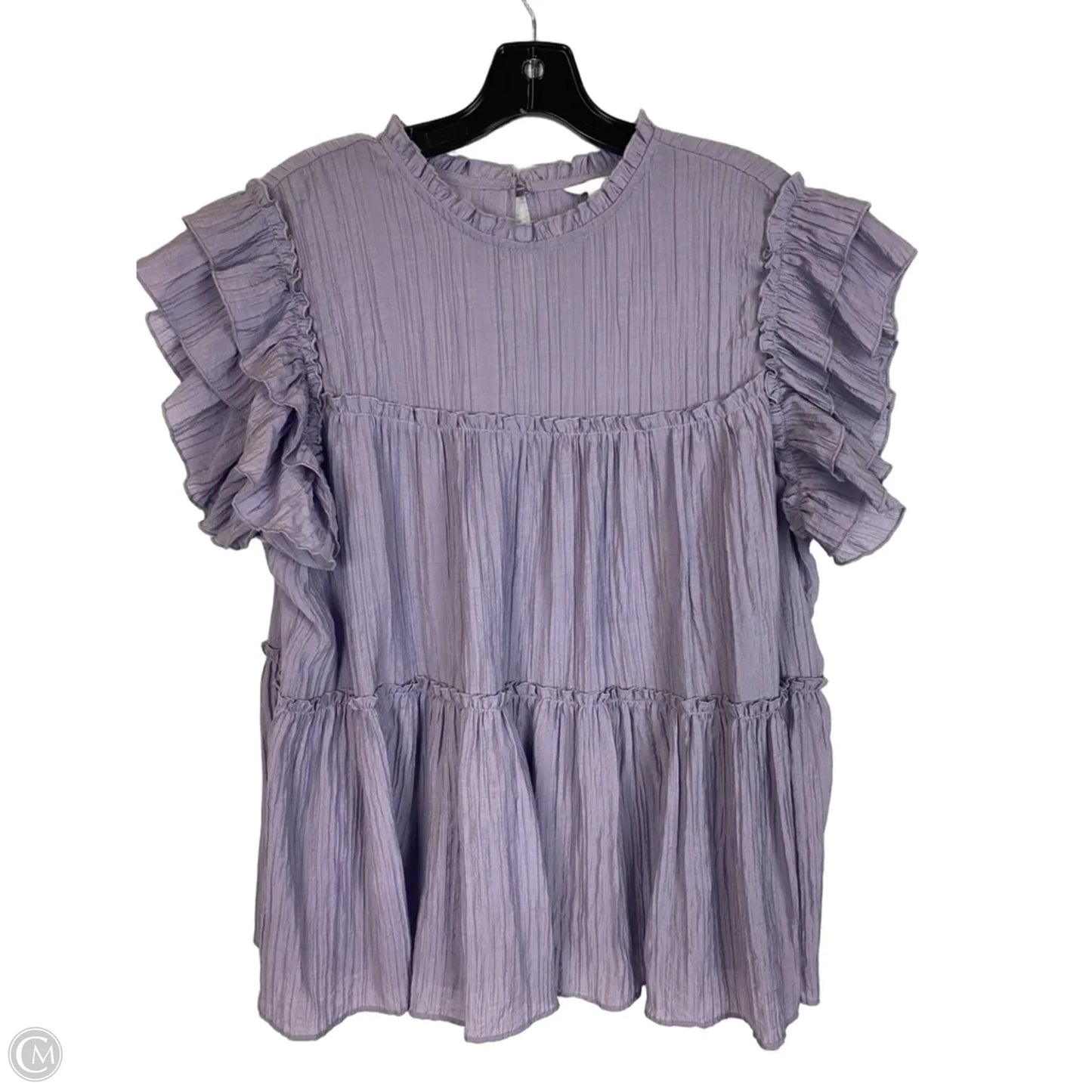 Top Short Sleeve By Cato In Purple, Size: Xl