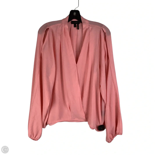 Top Long Sleeve By Donna Karan In Pink, Size: Xl