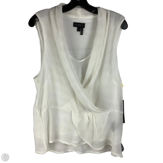 Top Sleeveless By Donna Karan In White, Size: Xl