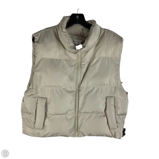 Vest Puffer & Quilted By Entro In Beige, Size: L