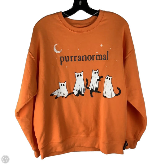Sweatshirt Crewneck By Clothes Mentor In Orange, Size: S