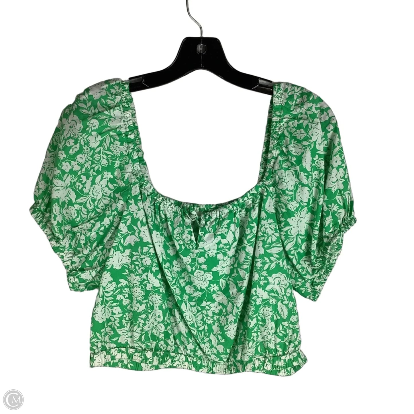 Top Short Sleeve By Universal Thread In Green & White, Size: M