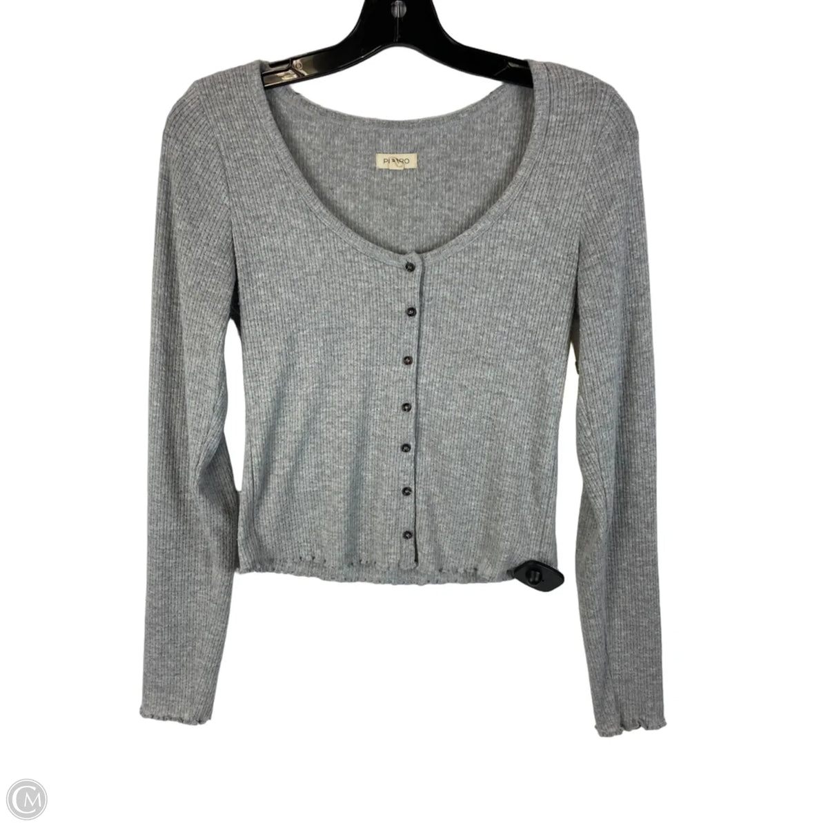 Top Long Sleeve By Pilcro In Grey, Size: S