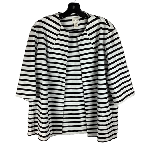 Striped Sweater Cardigan Chicos O, Size L