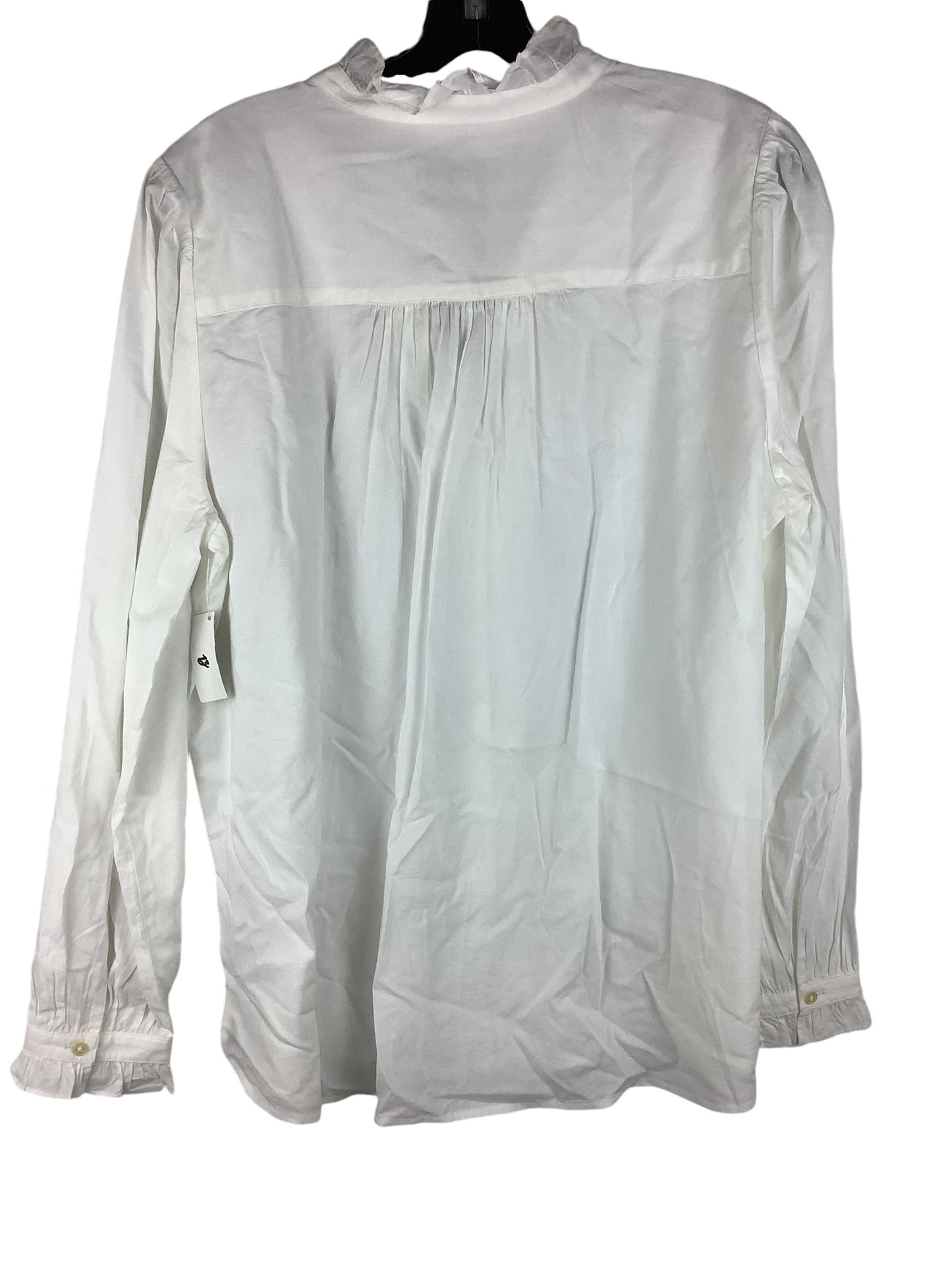 Top Long Sleeve By Loft In White, Size: L