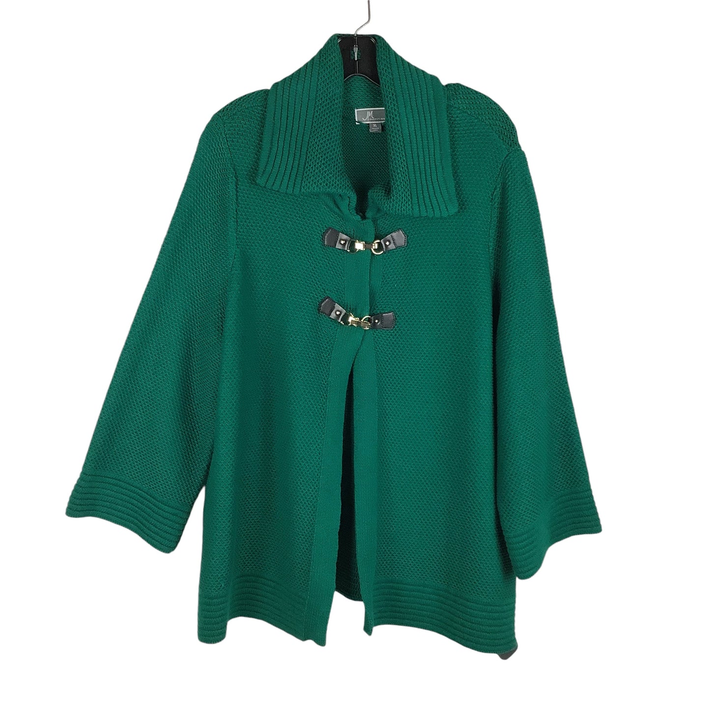 Sweater Cardigan By Jm Collections In Green, Size: Xl