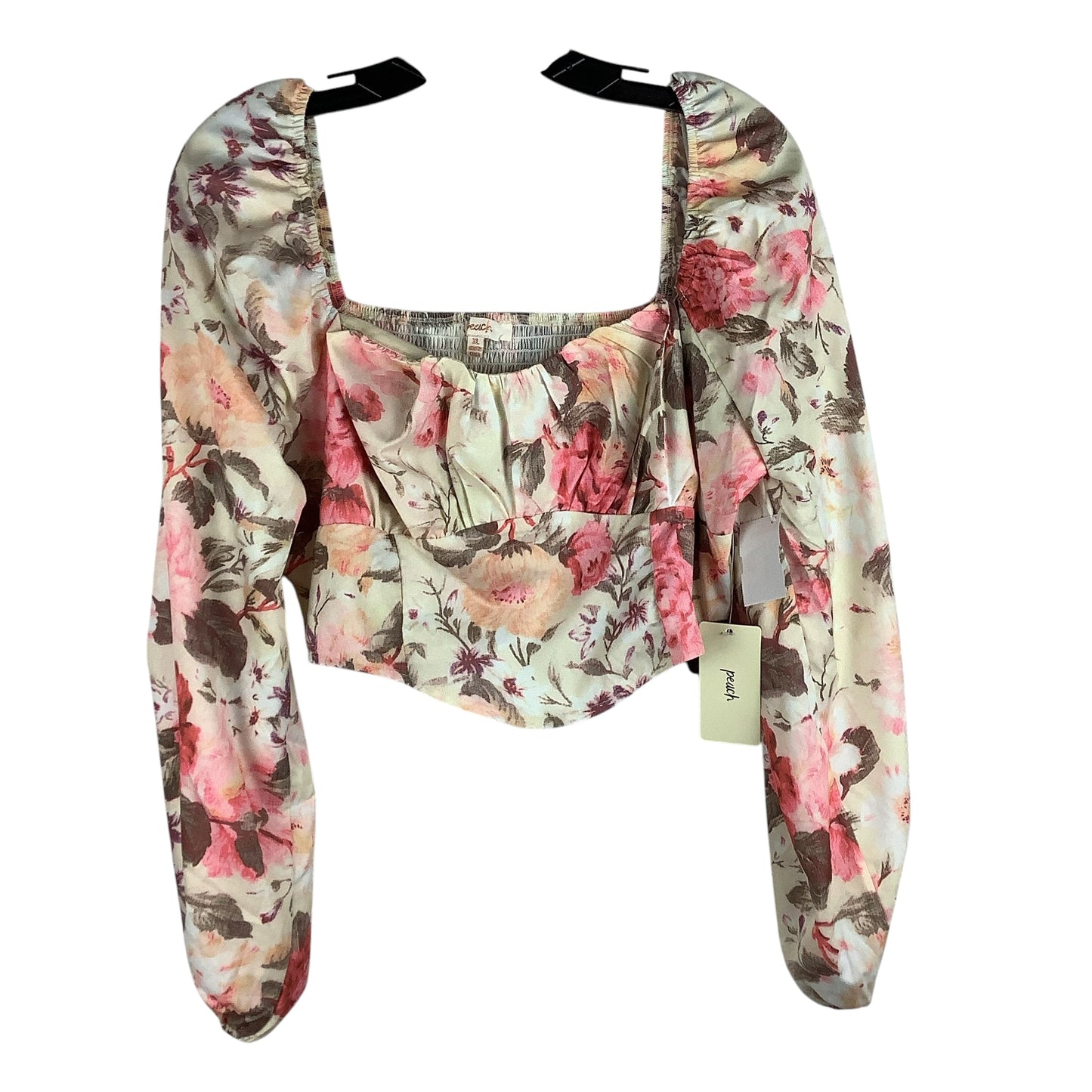 Top Long Sleeve By Peach In Floral Print, Size: Xl