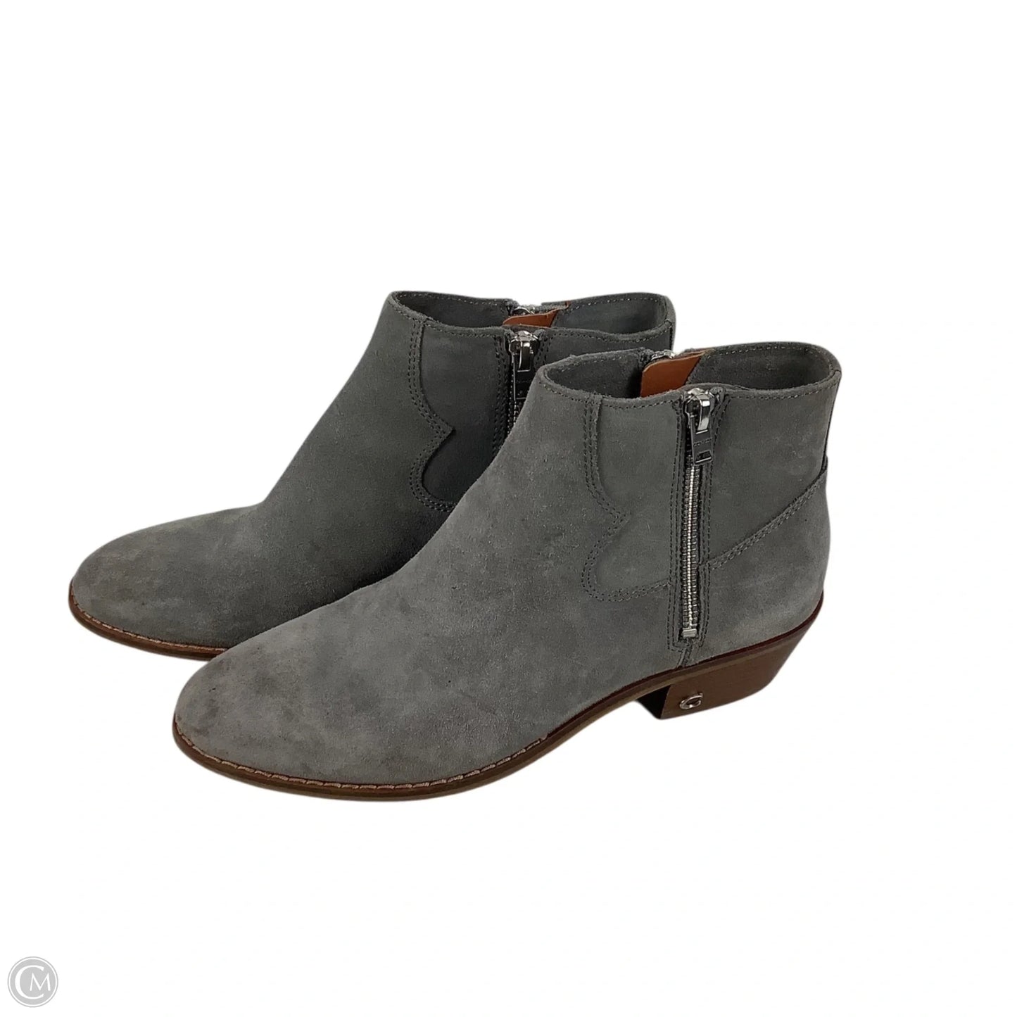 Boots Designer By Coach In Grey, Size: 7.5