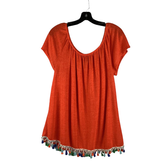 Orange Top Short Sleeve Bobeau, Size L