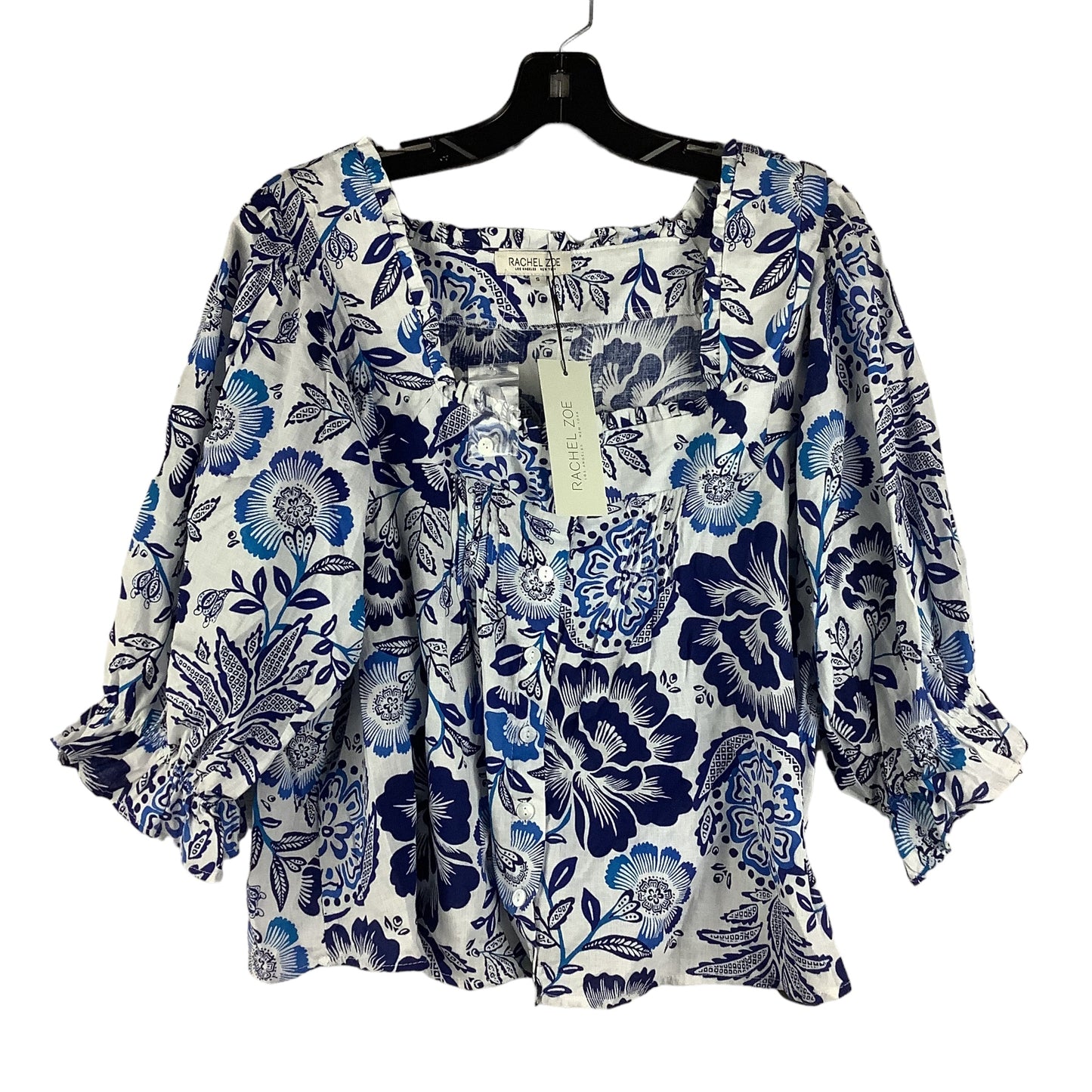 Blue & White Top Long Sleeve Rachel Zoe, Size S