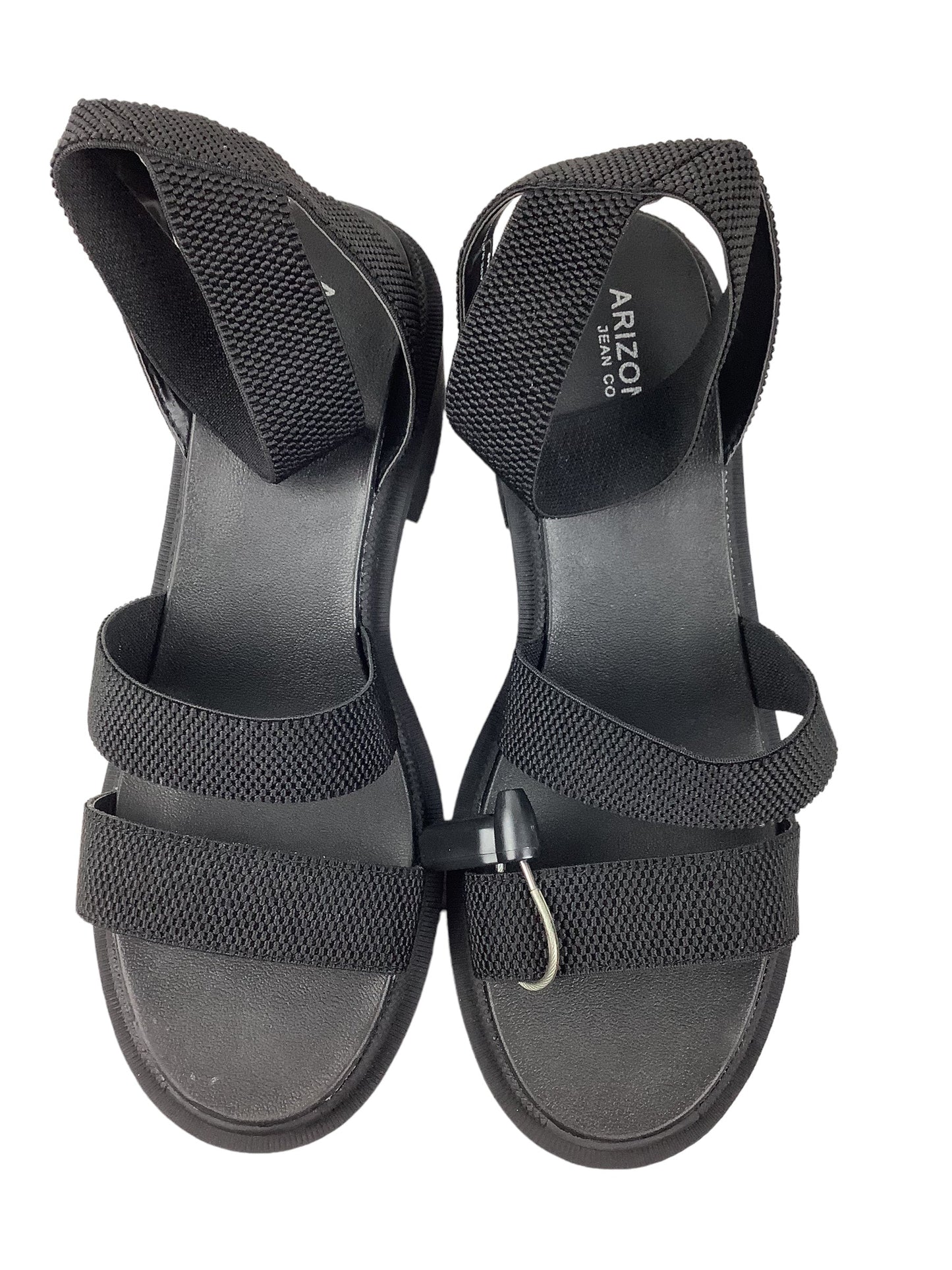 Black Sandals Heels Block Arizona, Size 11