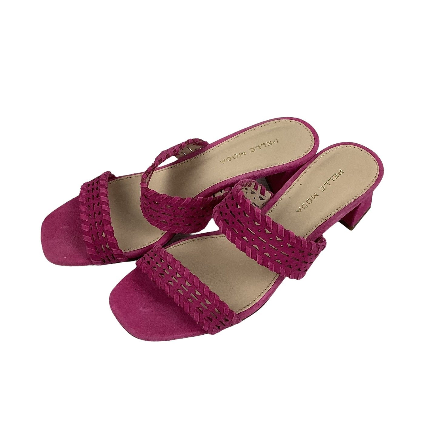 Pink Sandals Heels Block Cmc, Size 6.5