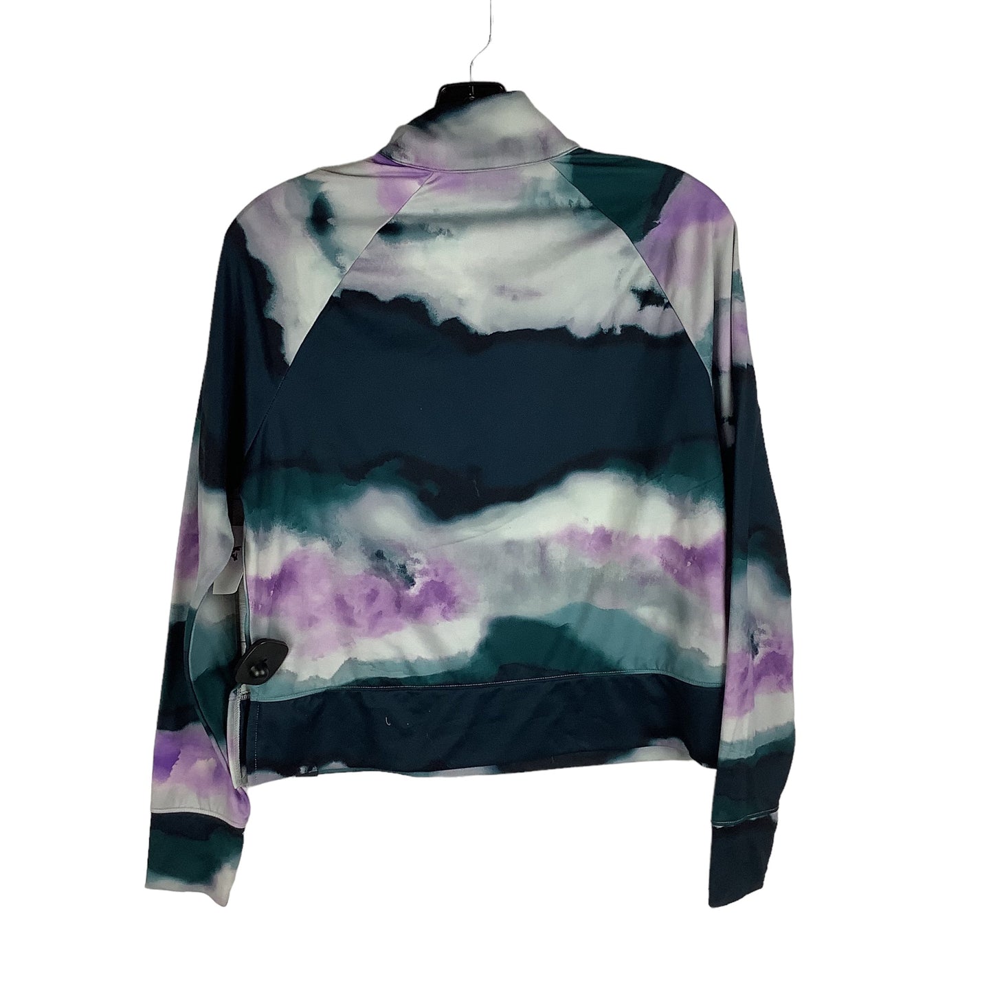 Tie Dye Print Athletic Top Long Sleeve Collar Clothes Mentor, Size S