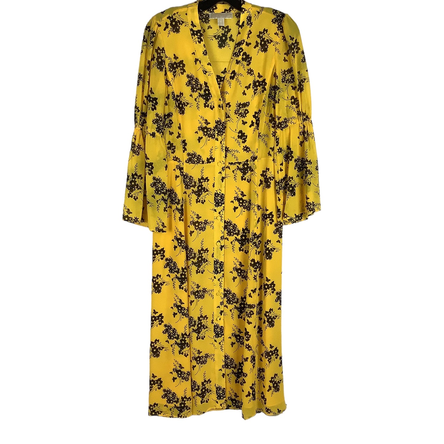 Yellow Dress Party Long Michael By Michael Kors, Size S