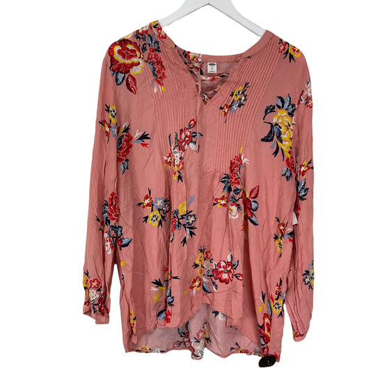 Top Long Sleeve By Old Navy In Floral Print, Size: Xl