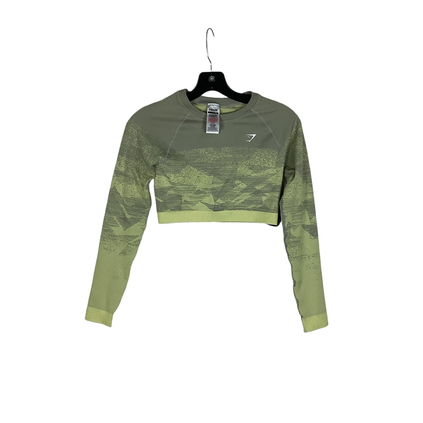 Athletic Top Long Sleeve Crewneck By Gym Shark In Green, Size: S