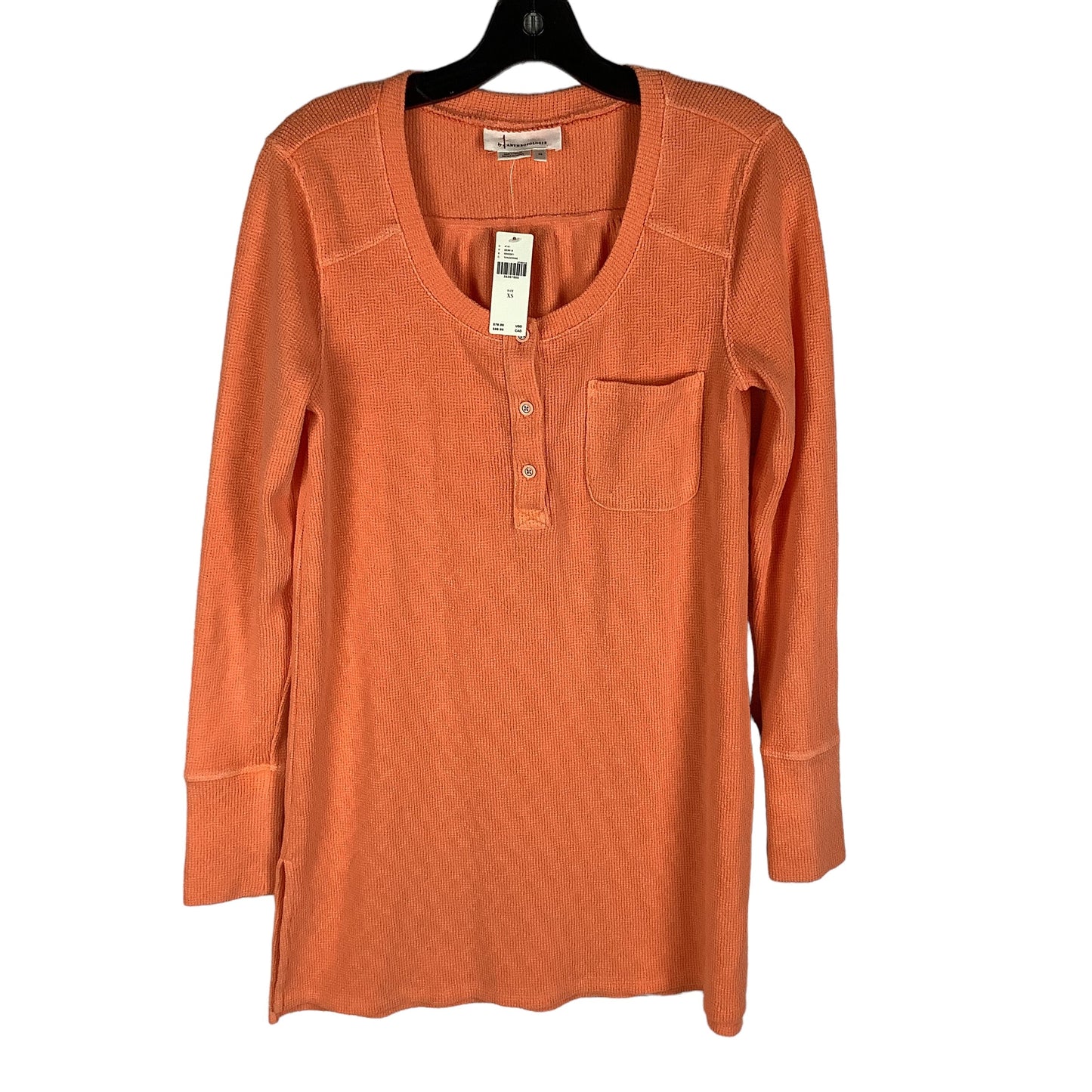 Top Long Sleeve By Anthropologie In Orange, Size: Xs