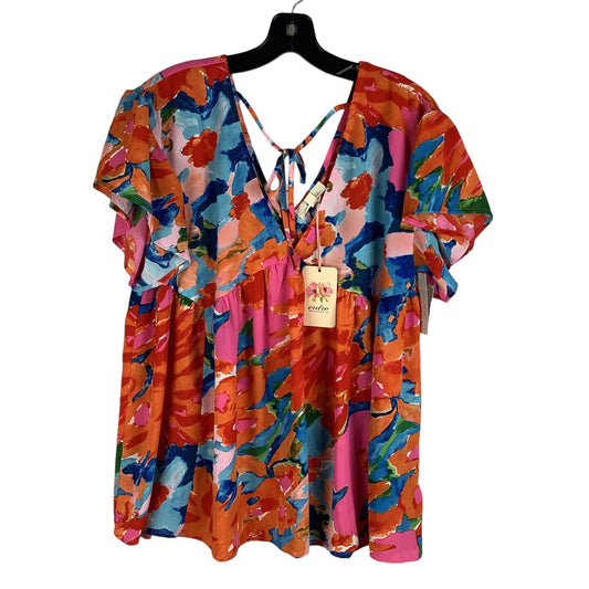 Top Short Sleeve By Entro In Multi-colored, Size: L