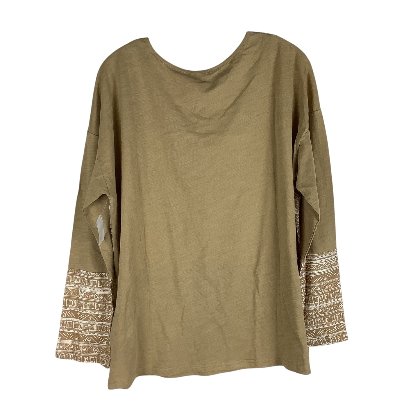 Top Long Sleeve By Easel In Tan, Size: L