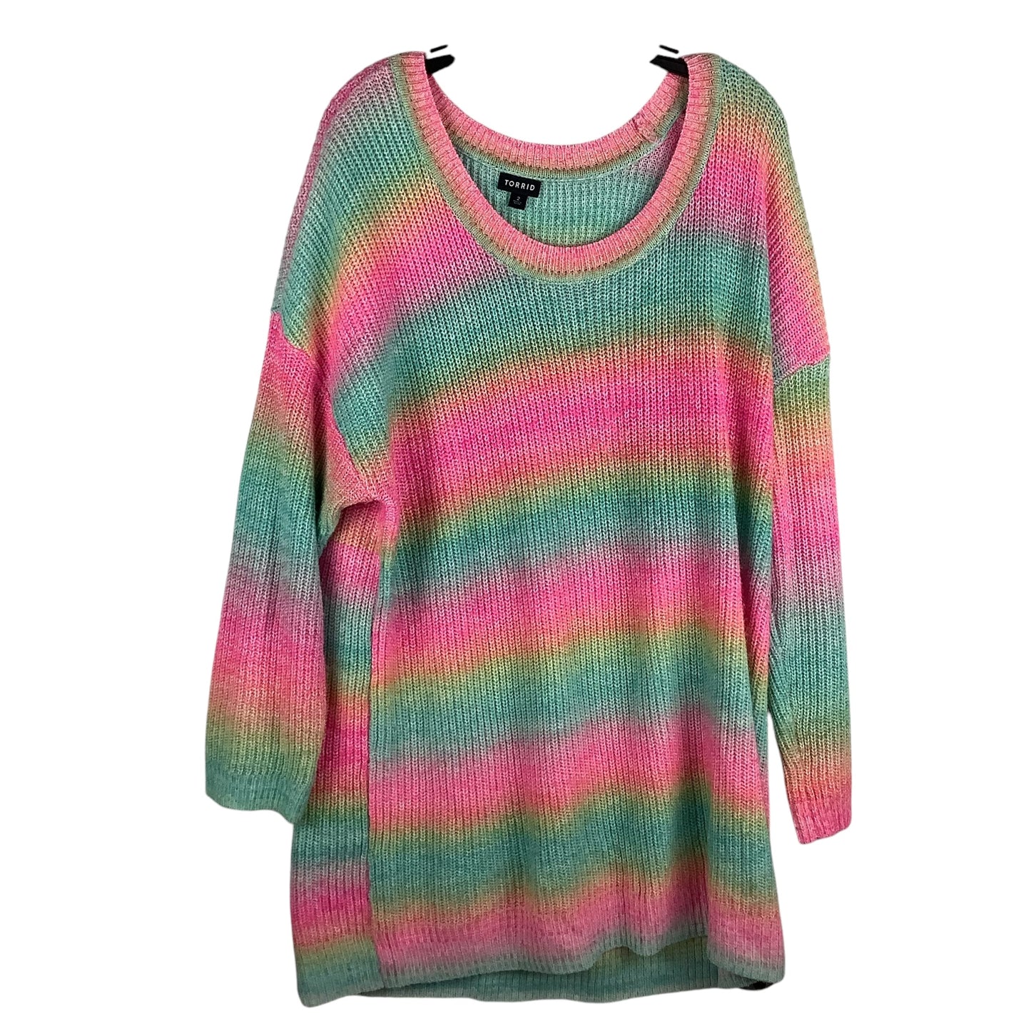 Sweater By Torrid In Rainbow Print, Size: 2x