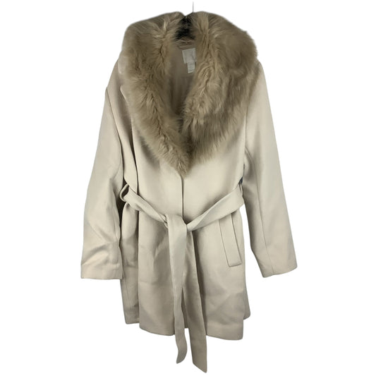 Coat Peacoat By H&m In Cream, Size: L