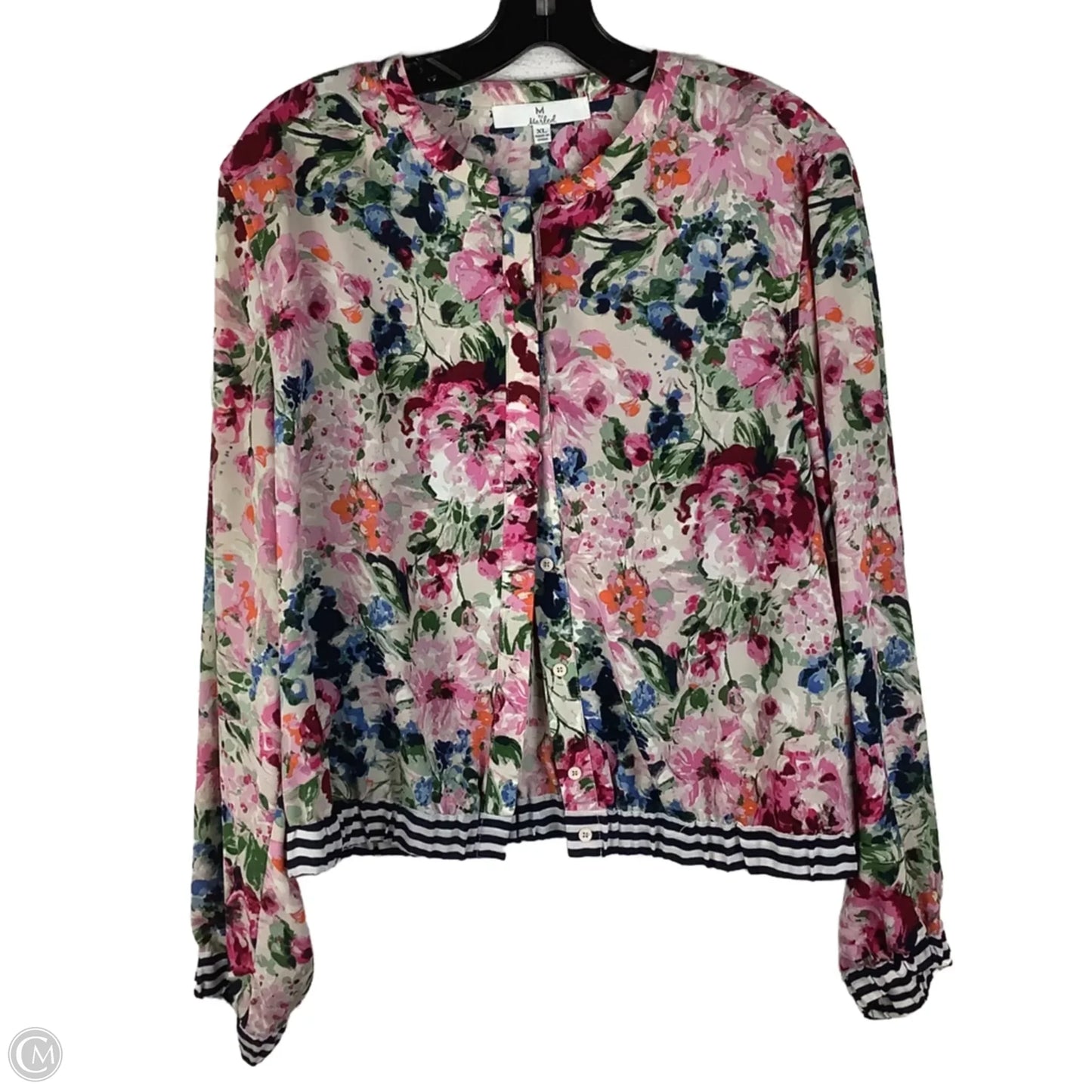 Top Long Sleeve By Marled In Floral Print, Size: Xl