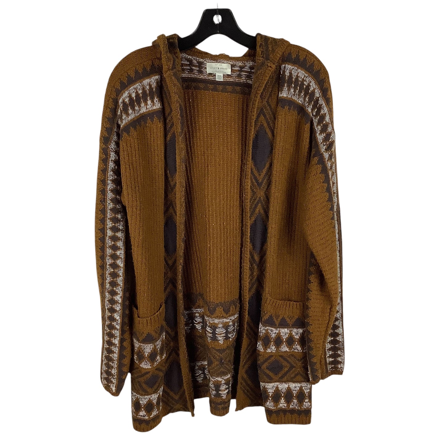 Sweater Cardigan By Lucky Brand In Brown, Size: M