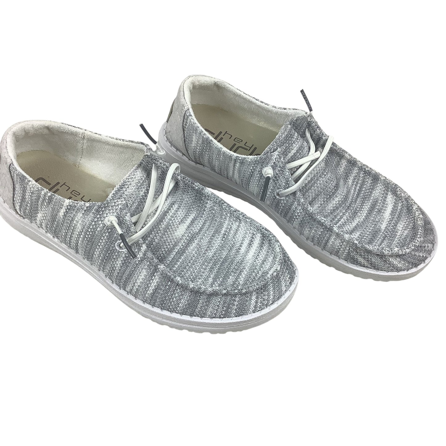 Shoes Flats By Hey Dude In Grey, Size: 6