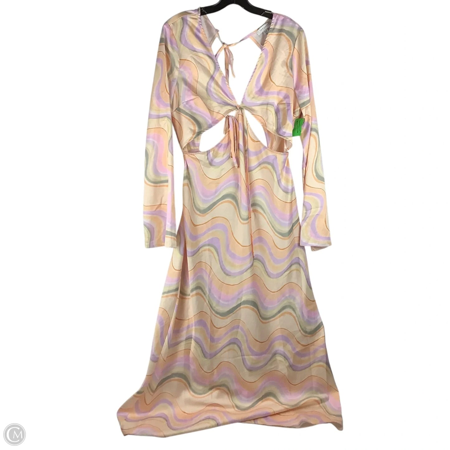 Dress Party Long By Top Shop In Orange & Purple, Size: 10