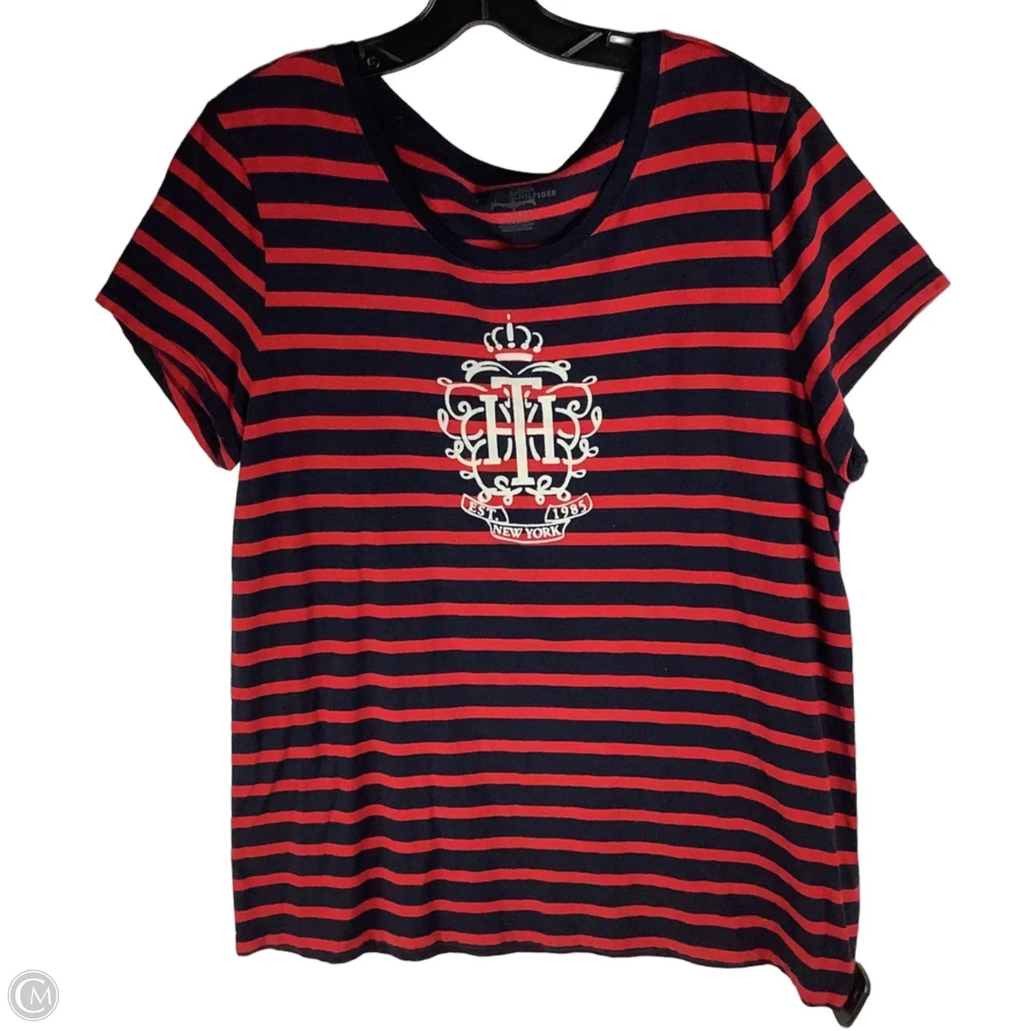 Top Short Sleeve Basic By Tommy Hilfiger In Striped Pattern, Size: Xl