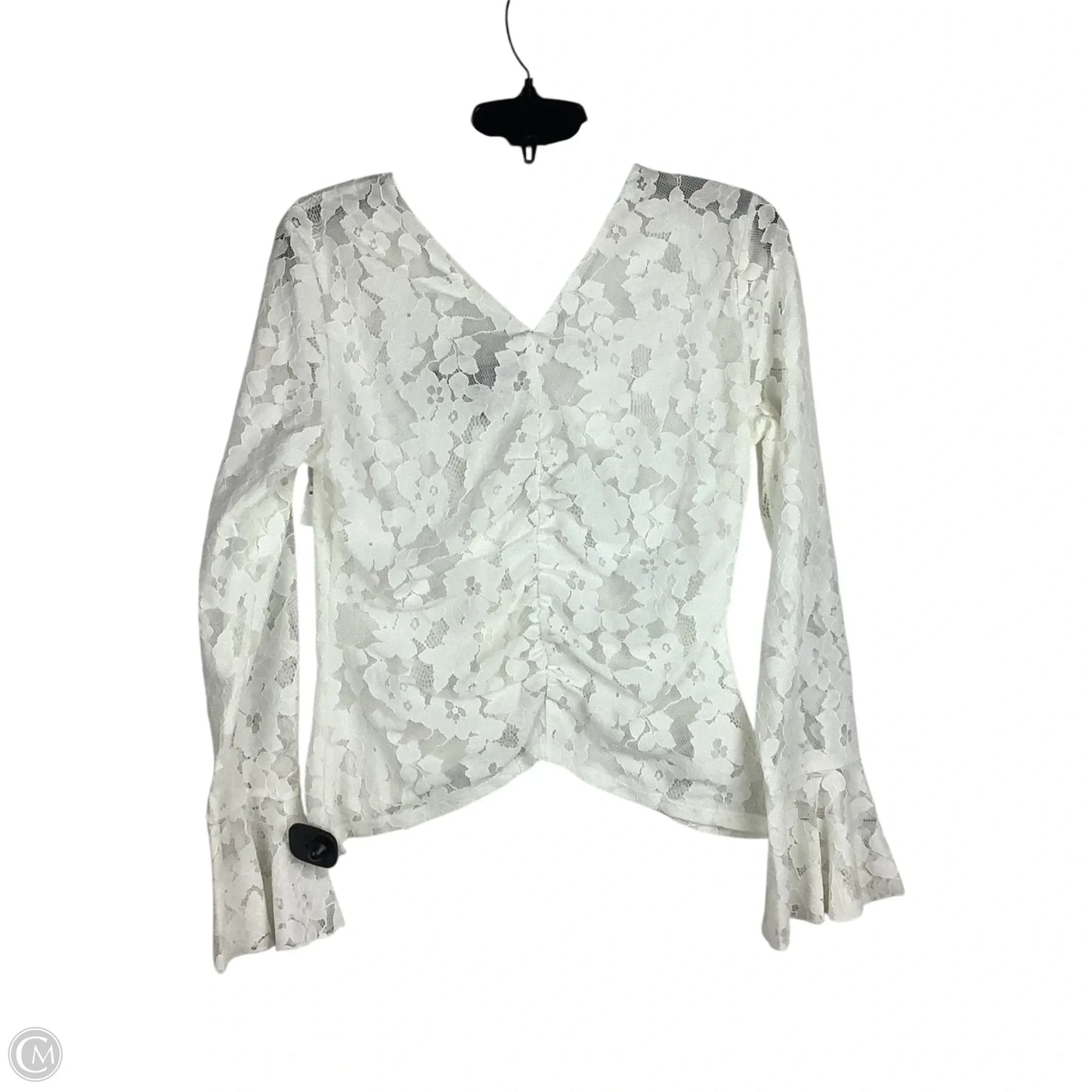 Top Long Sleeve By Bcbgmaxazria In White, Size: M