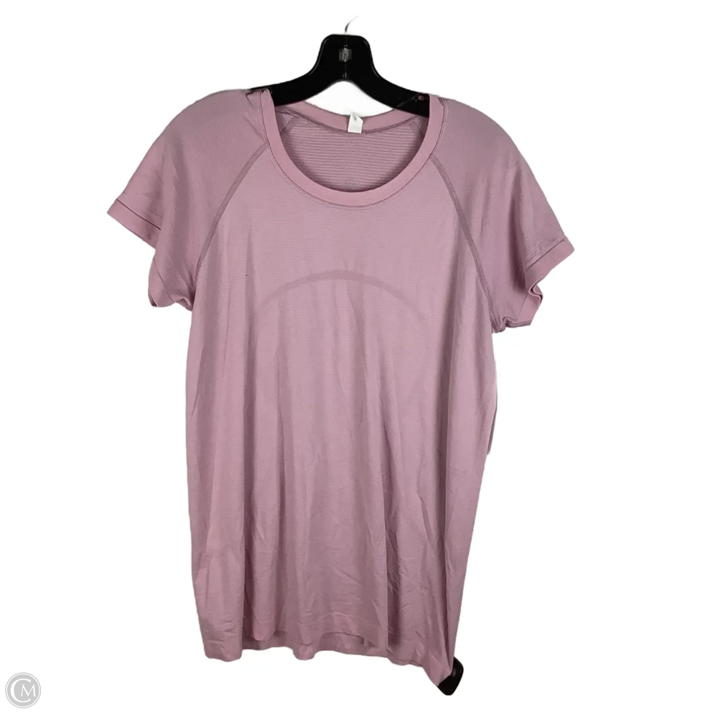 Athletic Top Short Sleeve By Lululemon In Pink, Size: 12