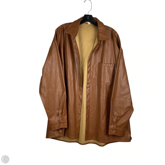 Jacket Shirt By Hyfve In Brown, Size: L
