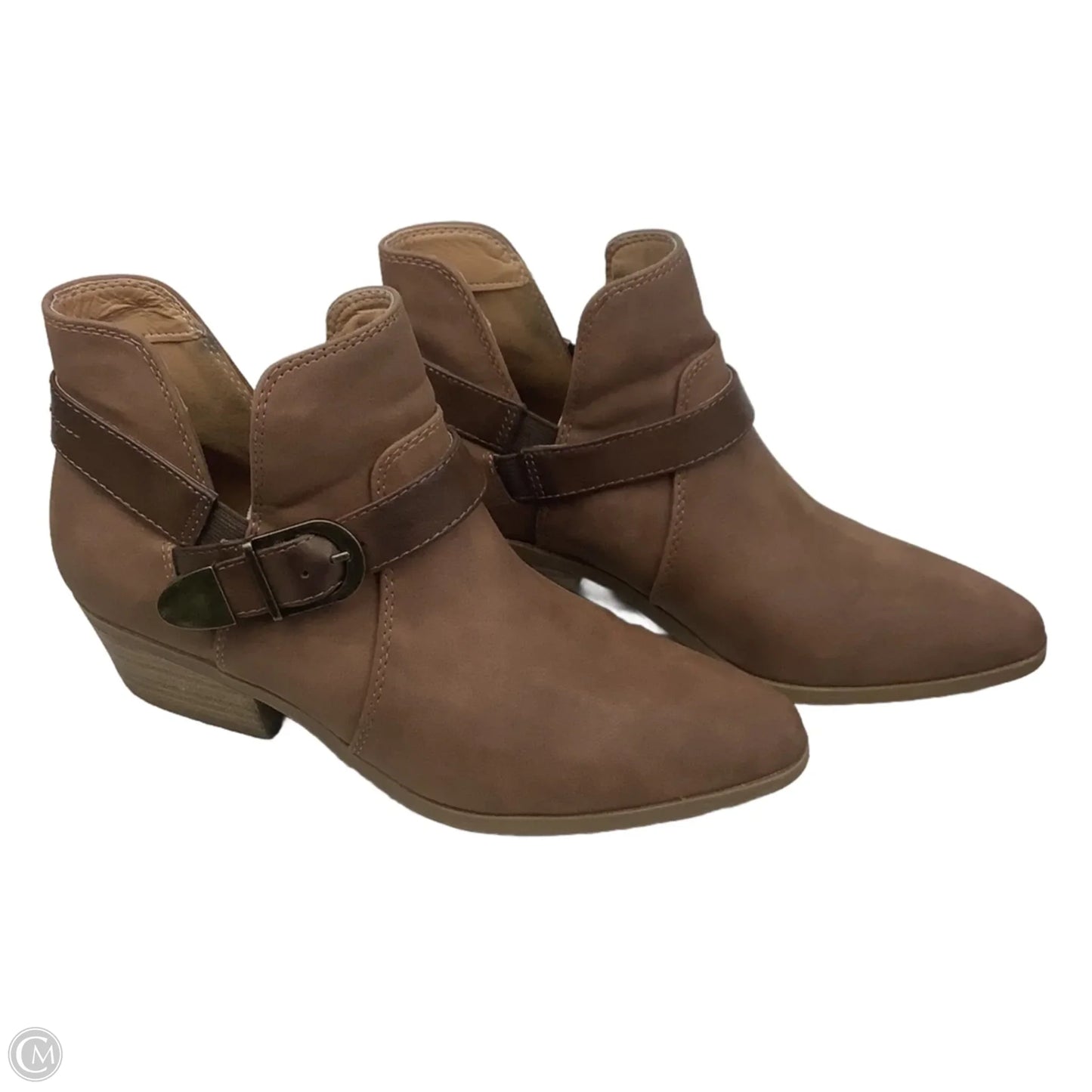 Boots Ankle Heels By Wonderly In Brown, Size: 7