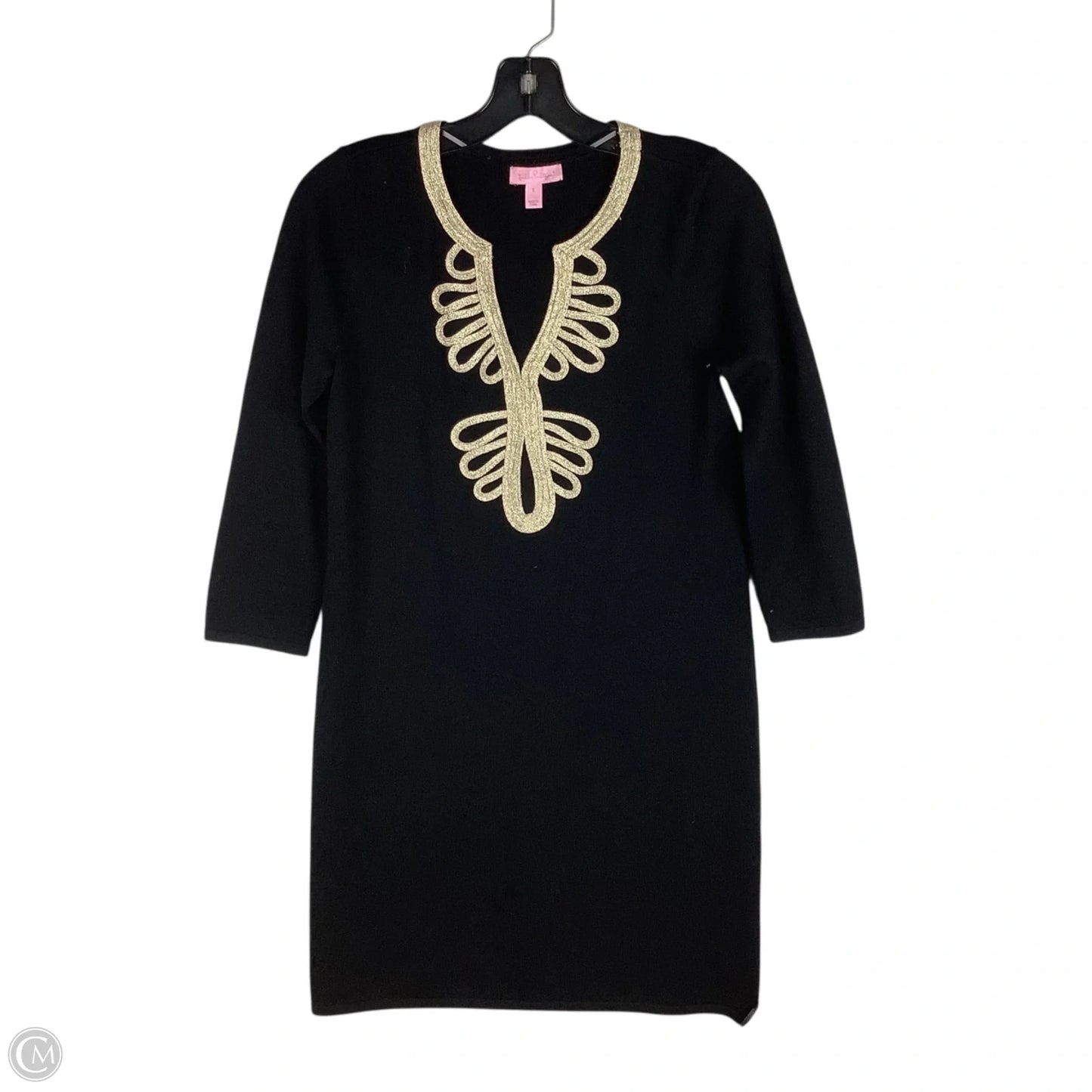 Dress Designer By Lilly Pulitzer In Black & Gold, Size: S