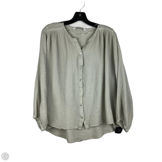 Top Long Sleeve By Zara In Taupe, Size: L
