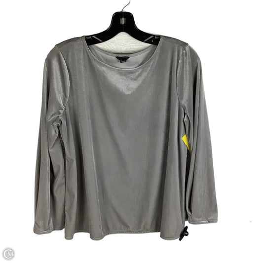 Top Long Sleeve By Ann Taylor In Grey, Size: M