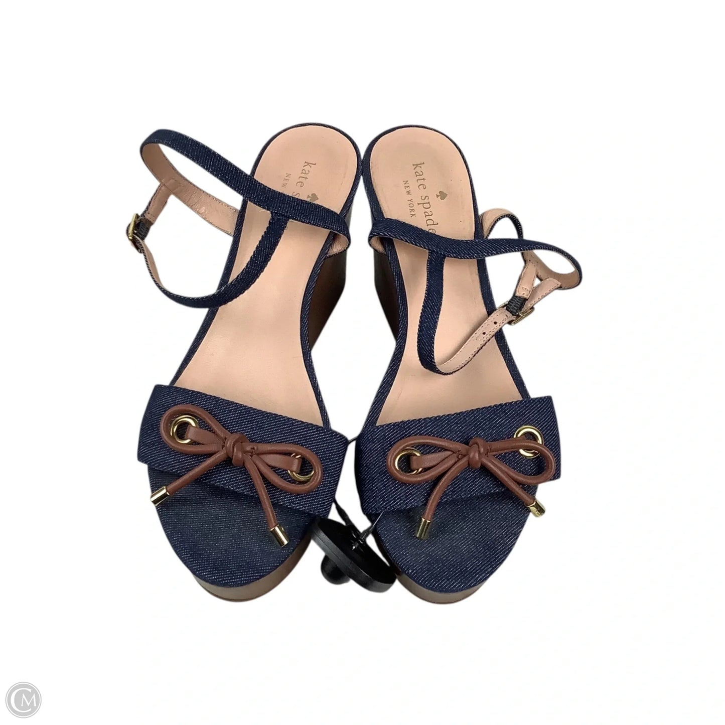 Sandals Designer By Kate Spade In Blue Denim, Size: 8