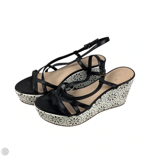 Sandals Designer By Kate Spade In Black & White, Size: 8