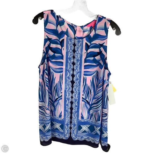Top Sleeveless Designer By Lilly Pulitzer In Blue & Pink, Size: L