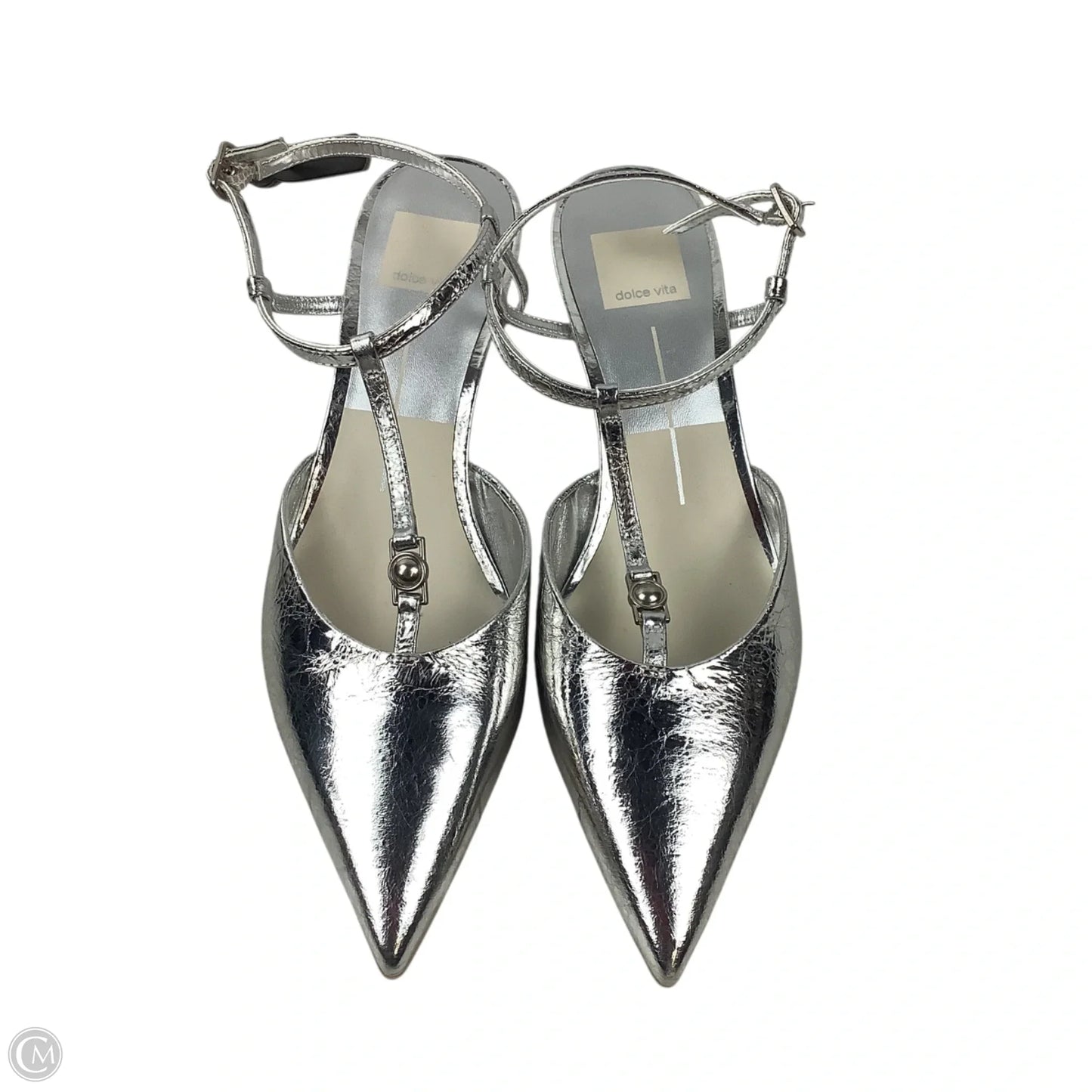 Sandals Heels Stiletto By Dolce Vita In Silver, Size: 7.5