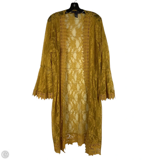 Kimono By Clothes Mentor In Yellow, Size: 1x