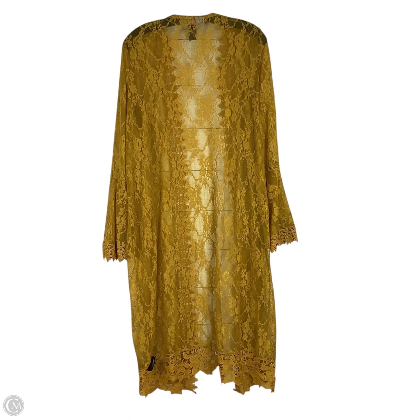 Kimono By Clothes Mentor In Yellow, Size: 1x