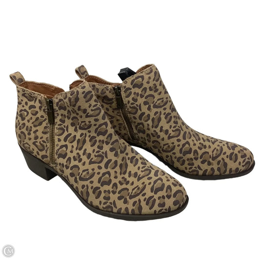 Boots Ankle Heels By Lucky Brand In Animal Print, Size: 9.5